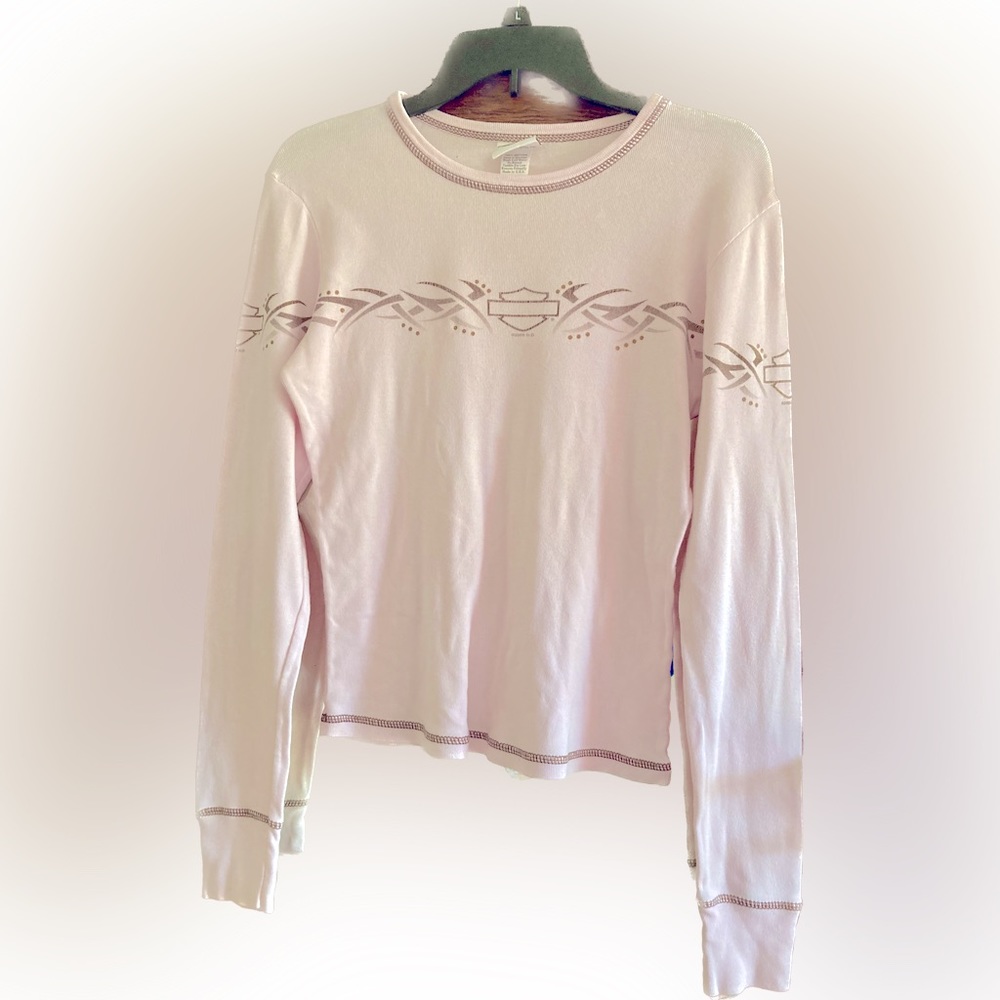 Harley Davidson Women’s Long Sleeve Shirt Pink (Small)